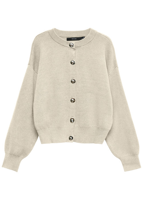 Gilet beige clair uni avec une coupe oversize et des manches longues