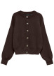 Thumbnail Gilet chocoat uni avec une coupe oversize et des manches longues