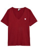 Thumbnail T-shirt en coton biologique rouge uni pourvu d'une coupe droite