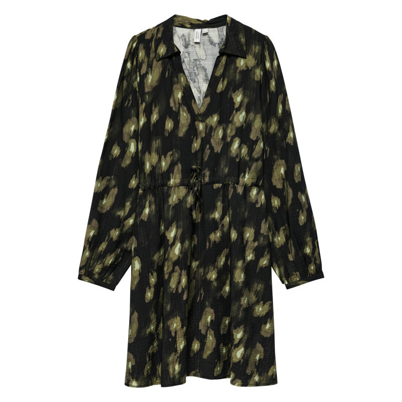 Vero Moda - Robe Courte Noire à Motifs Avec Une Coupe Fluide Et Des Manches Longues - Noir Vero Moda - Robe Courte Noire à Motifs Avec Une Coupe Fluide Et Des Manches Longues - Noir