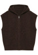 Thumbnail Gilet chocolat uni court pourvu d'une coupe droite avec une capuche