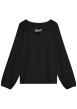 Thumbnail Top noir uni pourvu d'une coupe droite et de manches longues