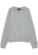 Thumbnail Pull gris clair uni pourvu d'une coupe large et des manches longues