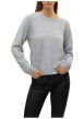 Thumbnail Pull gris clair uni pourvu d'une coupe large et des manches longues - Image 2