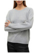 Thumbnail Pull gris clair uni pourvu d'une coupe large et des manches longues - Image 5