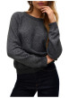 Thumbnail Pull anthracite uni avec une coupe droite et des manches longues - Image 3