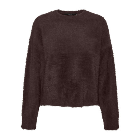 Pull épais chocolat uni pourvu d'une coupe...