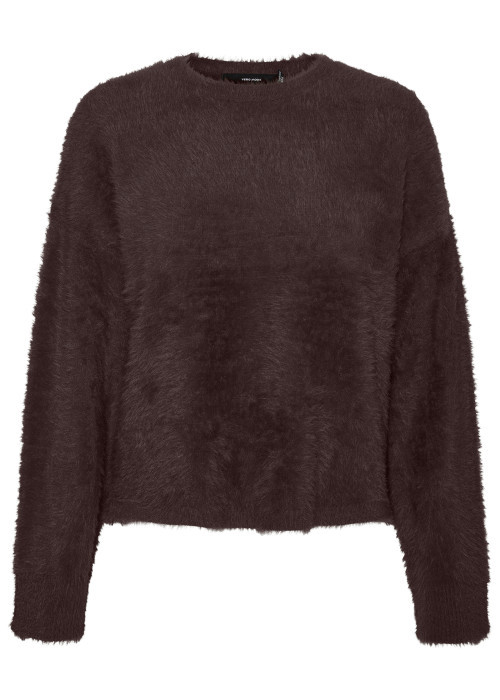 Pull épais chocolat uni pourvu d'une coupe...
