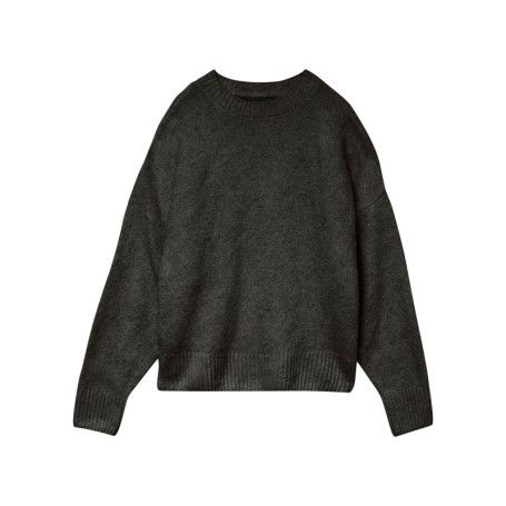 Pull basique chocolat uni doté d'une coupe...