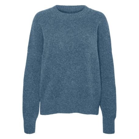 Pull basique bleu uni doté d'une coupe droite...