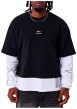 Thumbnail T-shirt en coton noir uni avec une coupe droite et un col rond