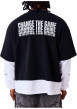 Thumbnail T-shirt en coton noir uni avec une coupe droite et un col rond - Image 2