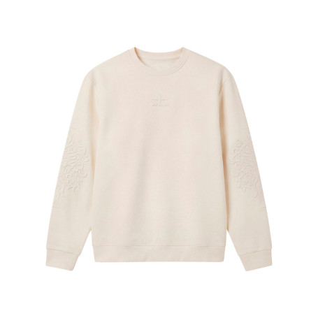 Sweat en coton écru uni avec une coupe droite...