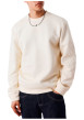 Thumbnail Sweat en coton écru uni avec une coupe droite et un col rond - Image 3