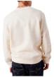 Thumbnail Sweat en coton écru uni avec une coupe droite et un col rond - Image 4