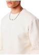 Thumbnail Sweat en coton écru uni avec une coupe droite et un col rond - Image 5