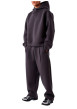 Thumbnail Pantalon jogging anthracite uni avec une coupe bootcut et une taille basse - Image 3