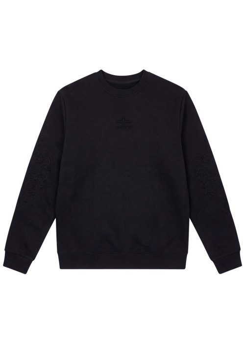 Sweat en coton noir uni avec une coupe droite...