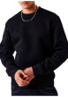 Thumbnail Sweat en coton noir uni avec une coupe droite et un col rond - Image 3