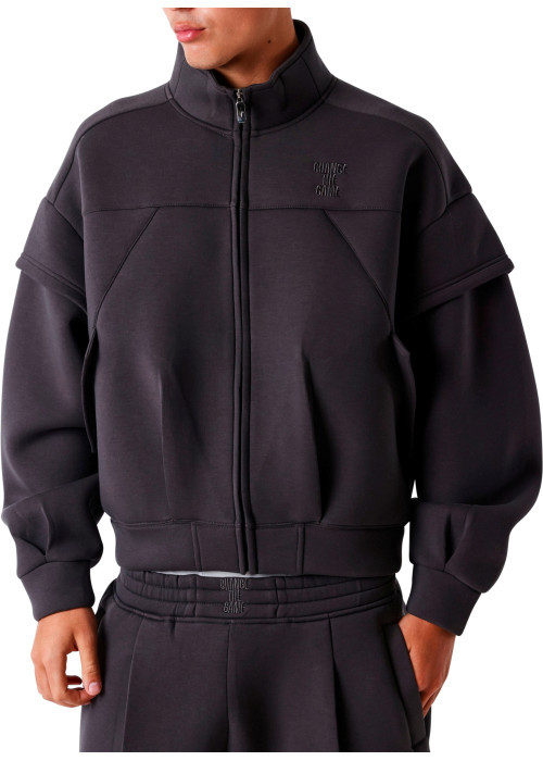 Sweat zippé anthracite uni avec une coupe...