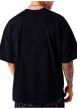 Thumbnail T-shirt en coton noir uni avec une coupe droite et un col rond - Image 4