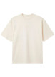 Thumbnail T-shirt en coton écru uni avec une coupe droite et un col rond