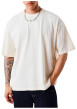 Thumbnail T-shirt en coton écru uni avec une coupe droite et un col rond - Image 3