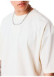 Thumbnail T-shirt en coton écru uni avec une coupe droite et un col rond - Image 5