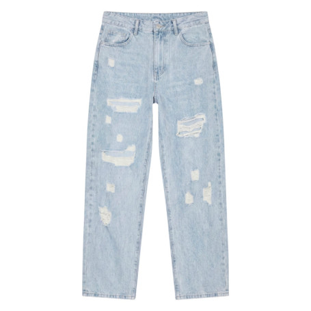 Jean en coton stone uni avec une coupe bootcut...