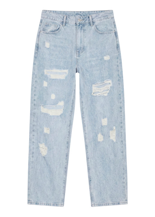 Jean en coton stone uni avec une coupe bootcut...