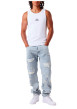 Thumbnail Jean en coton stone uni avec une coupe bootcut et une taille basse - Image 2