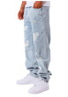 Thumbnail Jean en coton stone uni avec une coupe bootcut et une taille basse - Image 4