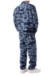Thumbnail Jean bleu marine muni de motifs floraux avec une coupe large - Image 3