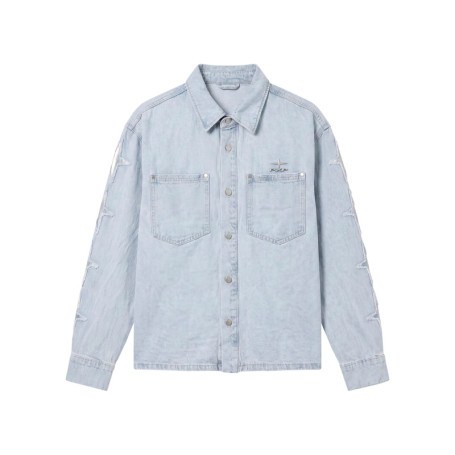 Blouson en Jean en coton stone uni avec une...