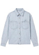 Thumbnail Blouson en Jean en coton stone uni avec une coupe droite et un col à revers