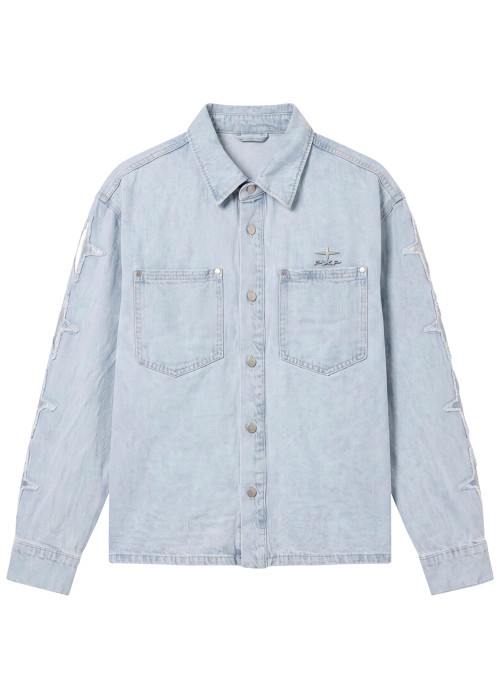 Blouson en Jean en coton stone uni avec une...
