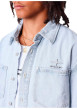 Thumbnail Blouson en Jean en coton stone uni avec une coupe droite et un col à revers - Image 5