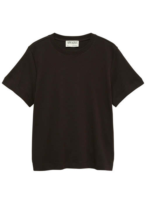 T-shirt en coton biologique chocolat uni pourvu...