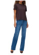Thumbnail T-shirt en coton biologique chocolat uni pourvu d'une coupe droite - Image 2