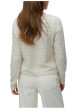 Thumbnail Gilet écru uni avec une coupe droite et des manches longues - Image 3