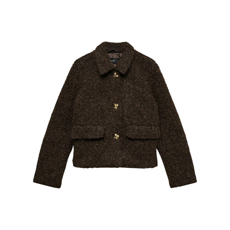 Vero Moda - Blouson Chocolat Uni Dotée D'une Coupe Droite Et De Manches Longues - Marron