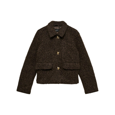 Blouson chocolat uni dotée d'une coupe droite...