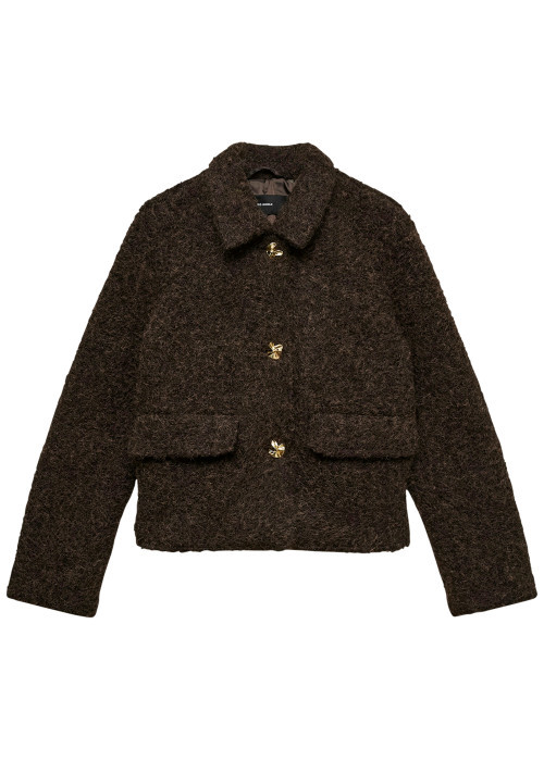 Blouson chocolat uni dotée d'une coupe droite...