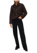 Thumbnail Blouson chocolat uni dotée d'une coupe droite et de manches longues - Image 2