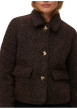 Thumbnail Blouson chocolat uni dotée d'une coupe droite et de manches longues - Image 4