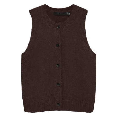 Gilet chocolat uni classique sans manche avec...