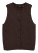 Thumbnail Gilet chocolat uni classique sans manche avec une coupe droite