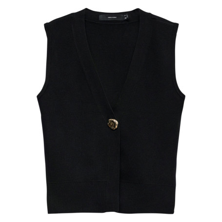 Gilet noir uni classique doté d'une coupe...