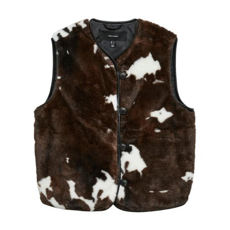 Gilet chocolat à motifs doté d'une coupe droite...