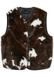 Thumbnail Gilet chocolat à motifs doté d'une coupe droite et d'un col en V
